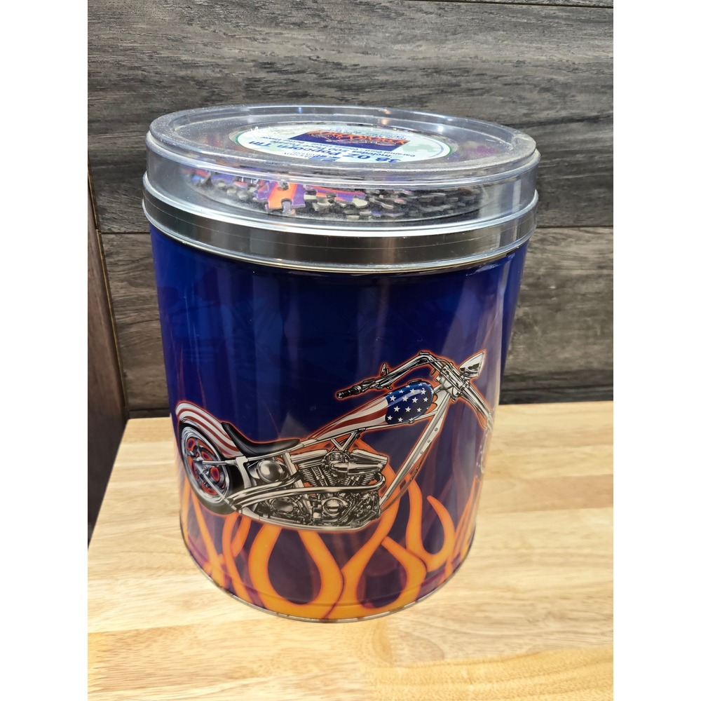 Orange County Choppers 2004 Popcorn Tin with 500 Piece Puzzle Houston Harvest